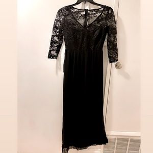 Everpretty black chiffon long sleeve lace dress